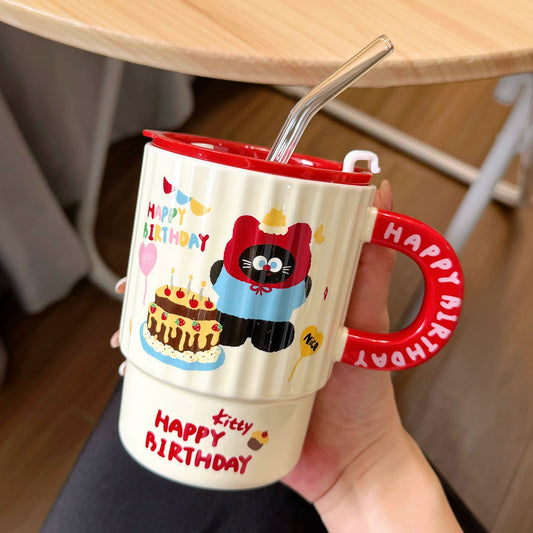 Straw cup mug