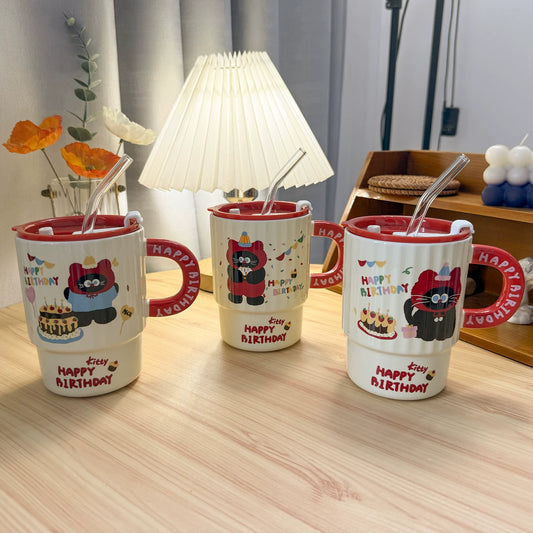 Straw cup mug
