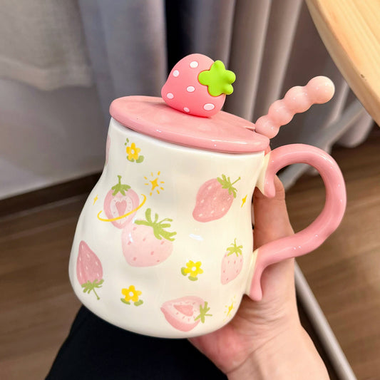 Cute Strawberry Ceramic Mug
