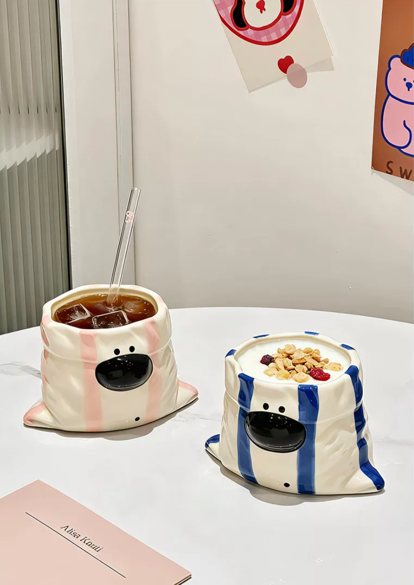 Cloth Puppy Ceramic Water Cup